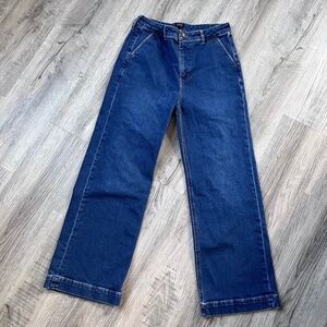 J. Crew High Rise Trouser Jeans Womens 29 Blue Denim Cotton Straight Preppy